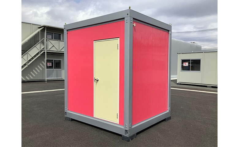 【即納】アウトレット1.4坪本水洗トイレハウス　(ピンク)