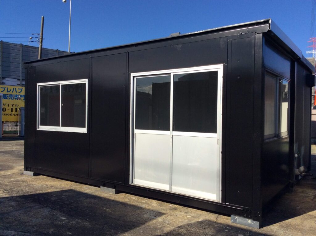 【即納】中古4.1坪プレハブユニットハウス（ブラック）